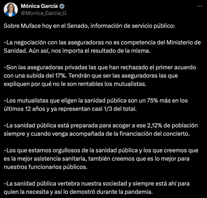 Captura de pantalla 2024 11 19 a las 22.52.22 e1732053228822 - Sanidad apuesta por absorber a los 1,5 millones de mutualistas de Muface, &iquest;es viable?