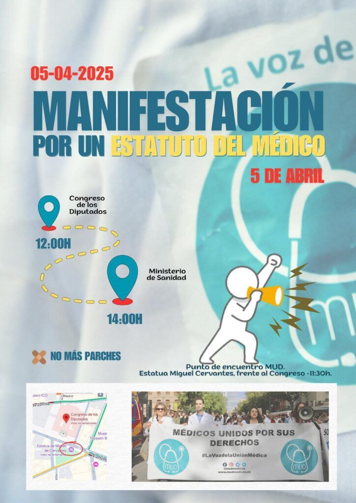 Este sábado 5 de abril volvemos a la calle por el Estatuto del Médico MANIFA MUD 5A 724x1024 - Este sábado 5 de abril volvemos a la calle por el Estatuto del Médico