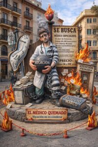 Los médicos plantan su propia falla frente al Colegio de Médicos de Valencia para denunciar su situación WhatsApp Image 2026 03 13 at 17.20.52 1 200x300 - Los médicos plantan su propia falla frente al Colegio de Médicos de Valencia para denunciar su situación