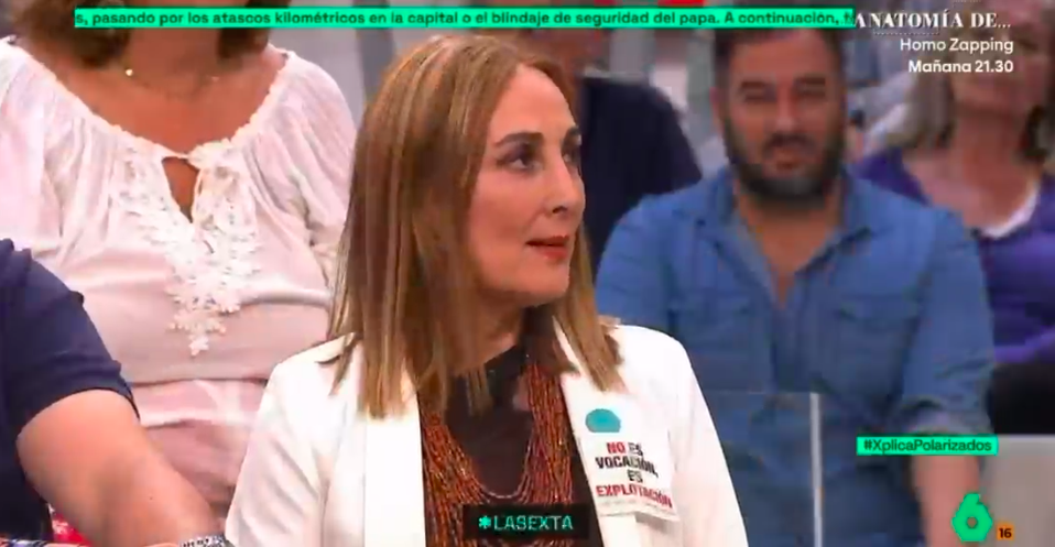 Elena del Val La Sexta Xplica - MUD en La Sexta Xplica: "los perjudicados somos todos porque todos seremos pacientes en alg&uacute;n momento"